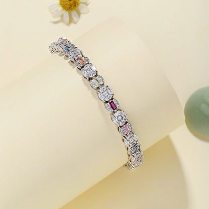 [Noble Jewelry]Dazzling Radiant Multi Cut Daily Bracelet