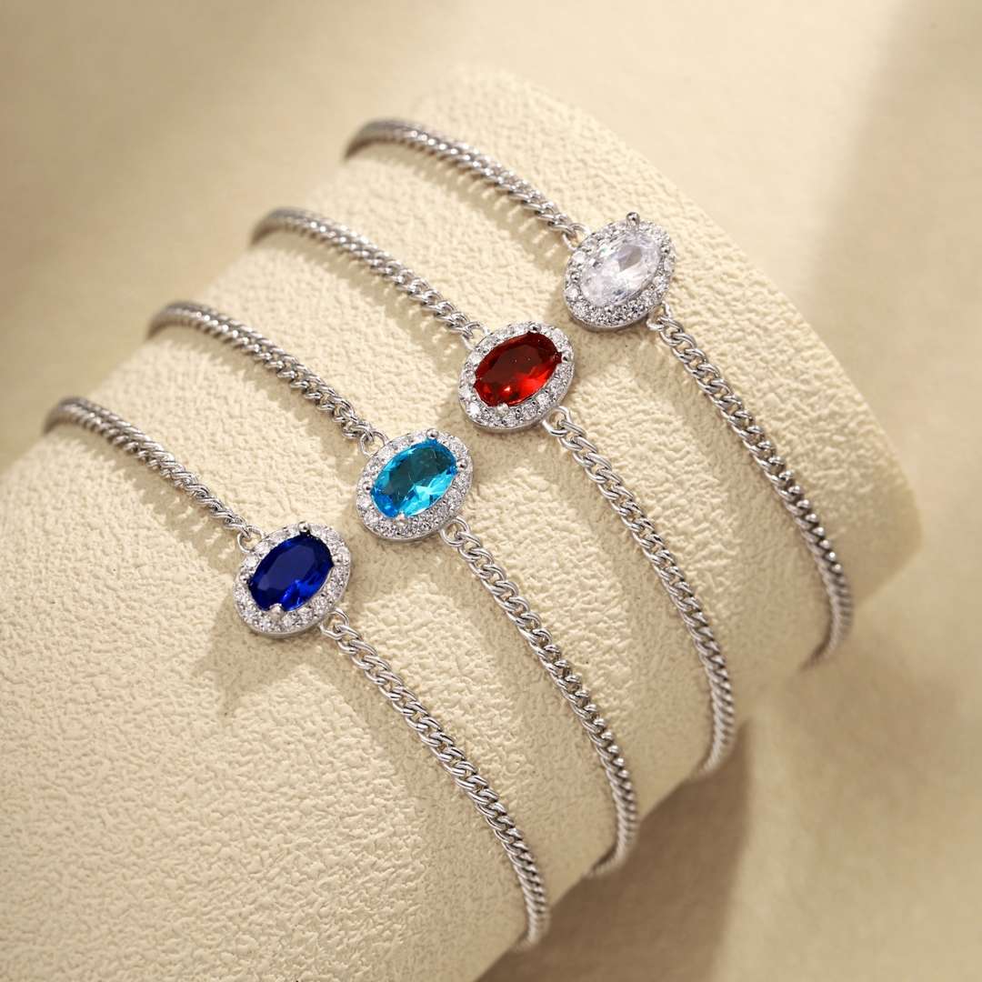 [Noble Jewelry]Exquisite Oval Shape Bracelet