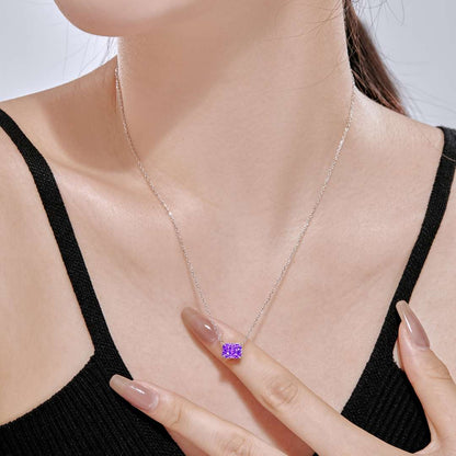 [Noble Jewelry]Luxurious Square Shape Colorful Necalack