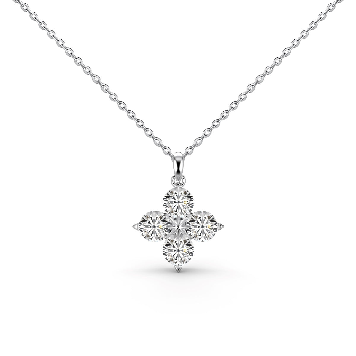 [Noble Jewelry]Four-Leaf Clover And Eight-Pointed Star Necklace