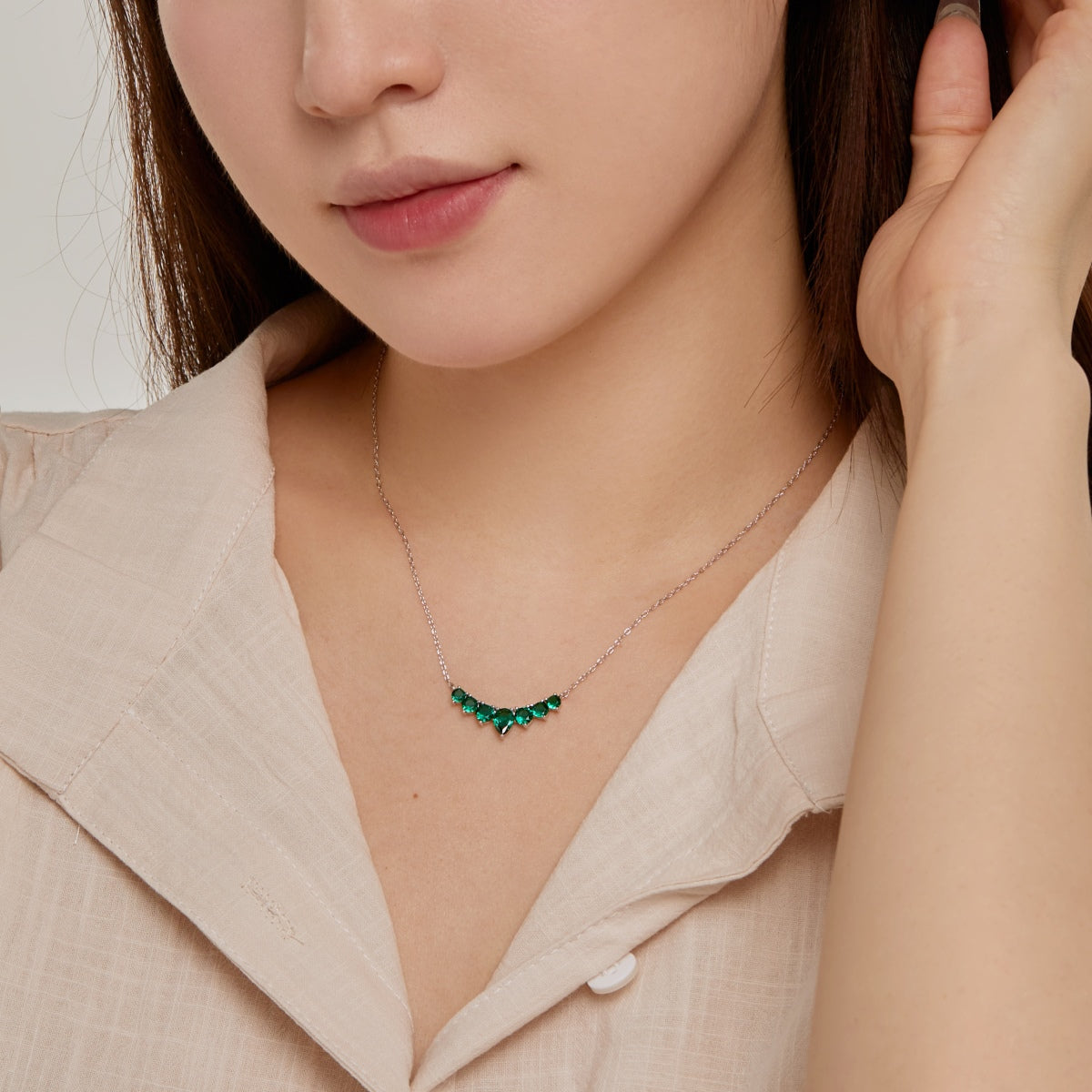 [Noble Jewelry]Dainty Colorful Heart Necklace