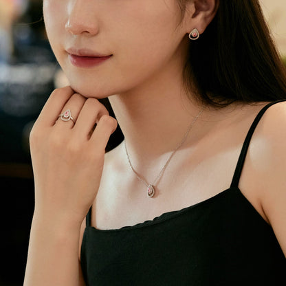 [Noble Jewelry]Sparkling Pear Cut Necklace