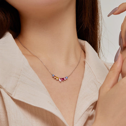 [Noble Jewelry]Dainty Colorful Heart Necklace