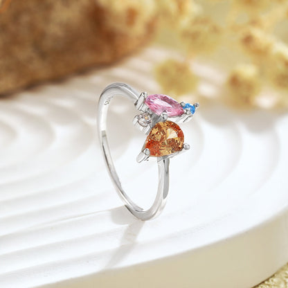 [Noble Jewelry]Radiant Colorful Multi Cut Daily Ring