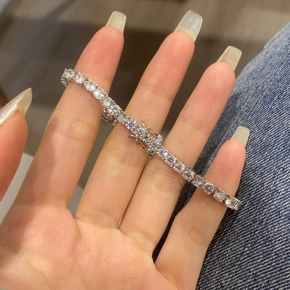 [Noble Jewelry]Luxurious Ornate Round Cut Tennis Bracelet