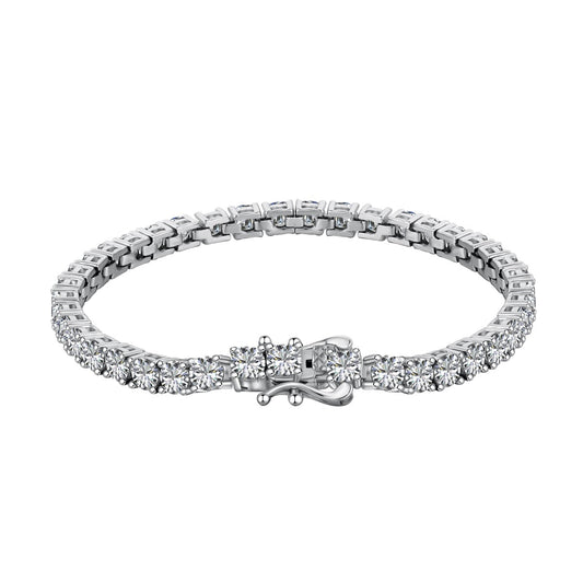 [Noble Jewelry]Luxurious Ornate Round Cut Tennis Bracelet