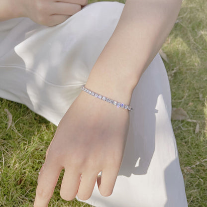 [Noble Jewelry]Radiant Colorful Round Cut Party Bracelet