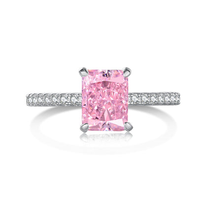 [Noble Jewelry]2.0 Carat Dazzling Sparkling Radiant Cut Party Ring