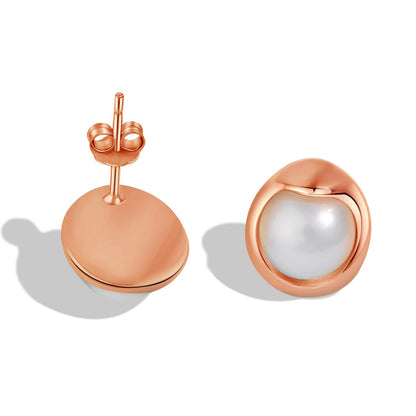 [Noble Jewelry]Dainty Bread Pearl Earrings