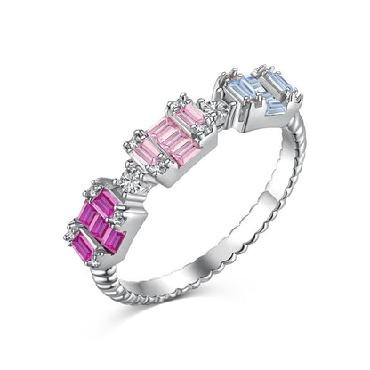 [Noble Jewelry]Unique Colorful Emerald Cut Party Ring