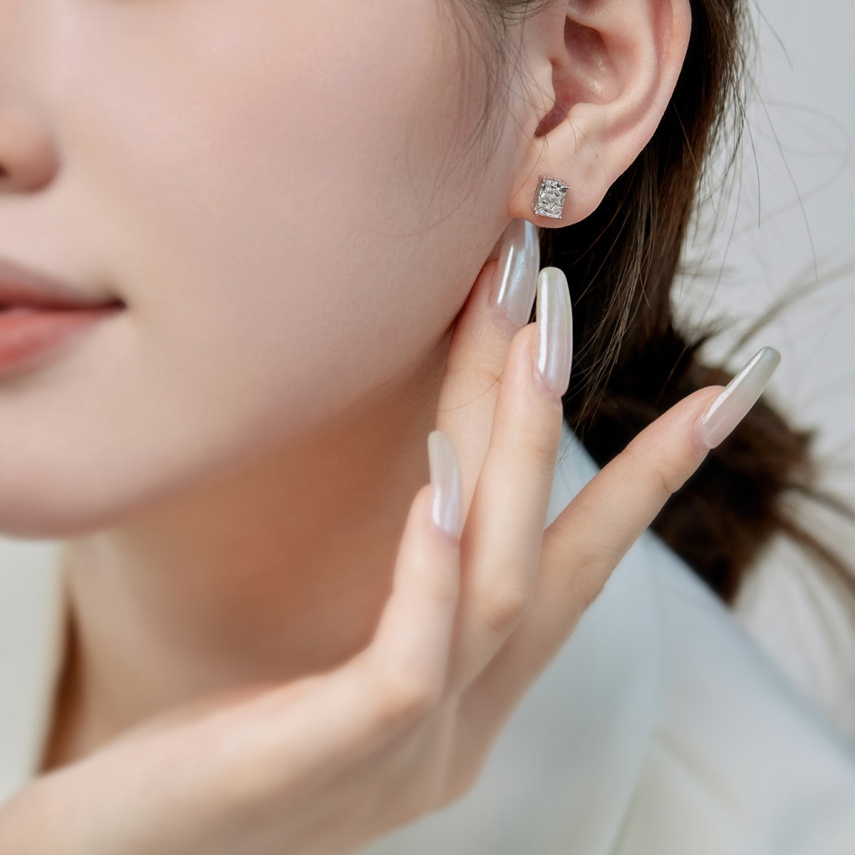 [Noble Jewelry]Radiant Luxurious Princess Cut Daily Earrings