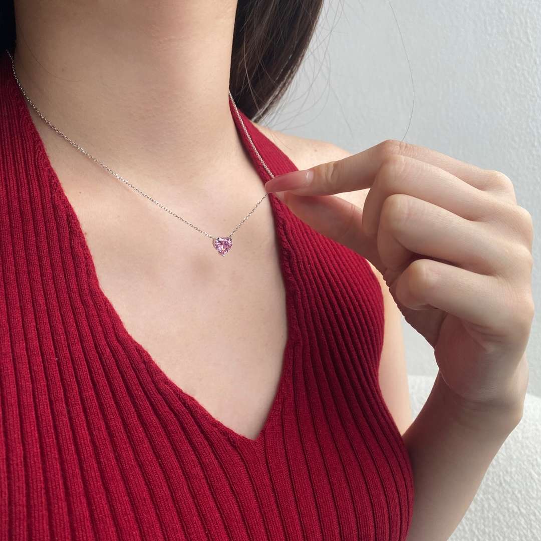 [Noble Jewelry]6.0 carat Radiant Heart Shape Necklace