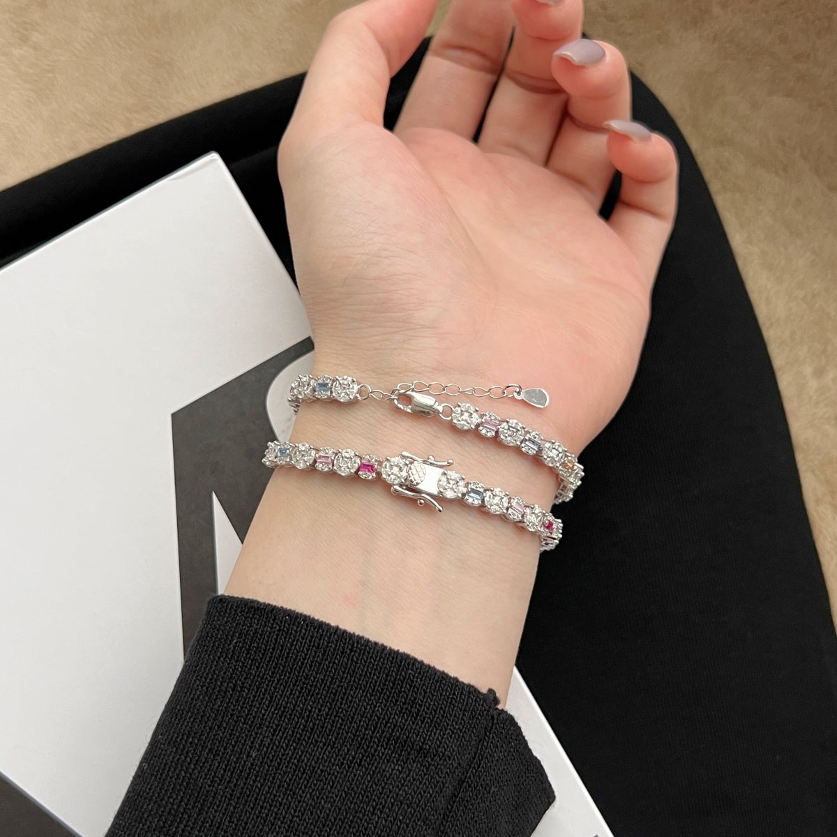 [Noble Jewelry]Dazzling Radiant Multi Cut Daily Bracelet