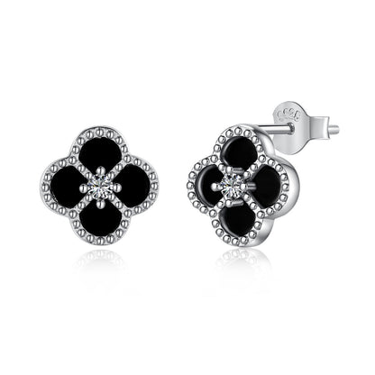 [Noble Jewelry]Four-Leaf Clover Flower Shape Exquisite Earrings