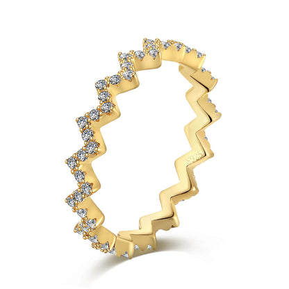 [Noble Jewelry]Delicate Enchanting Wave Shape Daily Ring