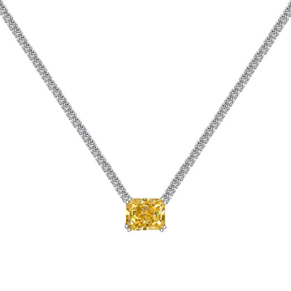 [Noble Jewelry]4.0 Carat Elegant Radiant Cut Necklace