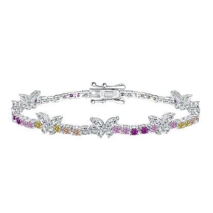 [Noble Jewelry]Ornate Colorful Butterfly Shape Round Cut Daily Bracelet