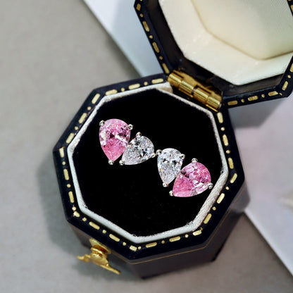 [Noble Jewelry]Dazzling Elegant Heart Cut Lover Earrings