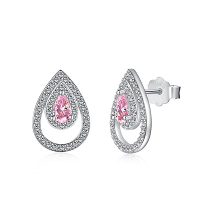 [Noble Jewelry]Sparkling Delicate Water Drop Shape Daily Earrings