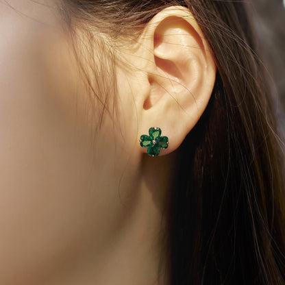 [Noble Jewelry]Four-Leaf Clover Ball Earrings