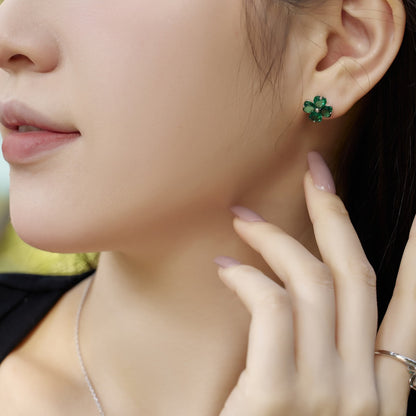 [Noble Jewelry]Four-Leaf Clover Ball Earrings