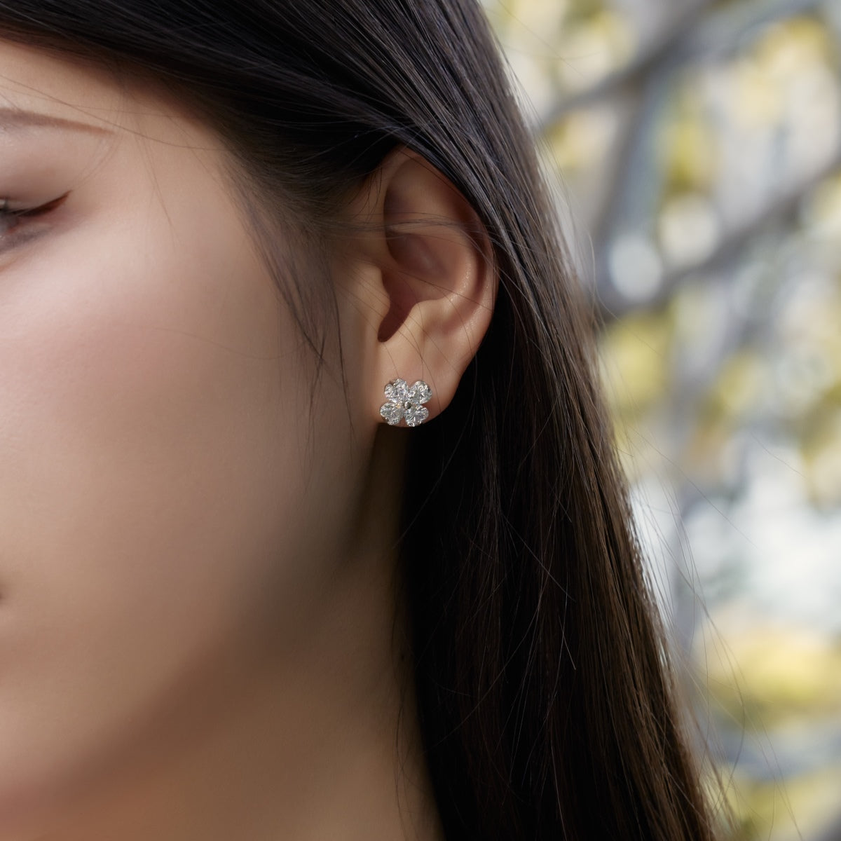 [Noble Jewelry]Four-Leaf Clover Ball Earrings