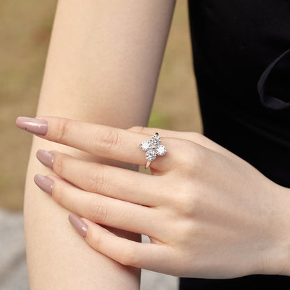 [Noble Jewelry]Four-Leaf Clover Eight-Pointed Star Ring