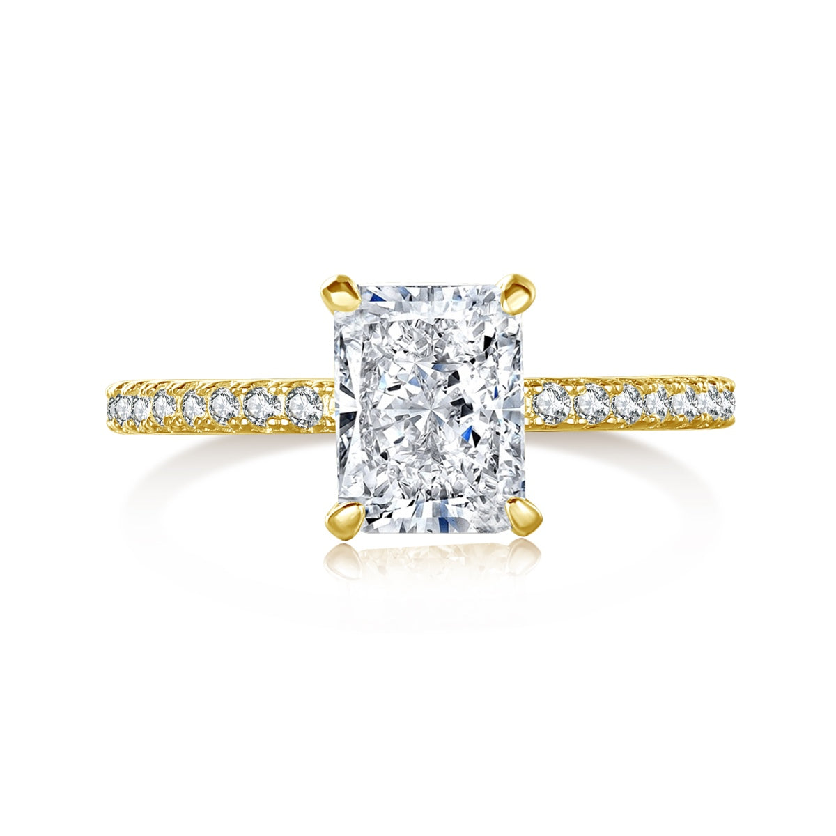 [Noble Jewelry]2.0 Carat Dazzling Sparkling Radiant Cut Party Ring