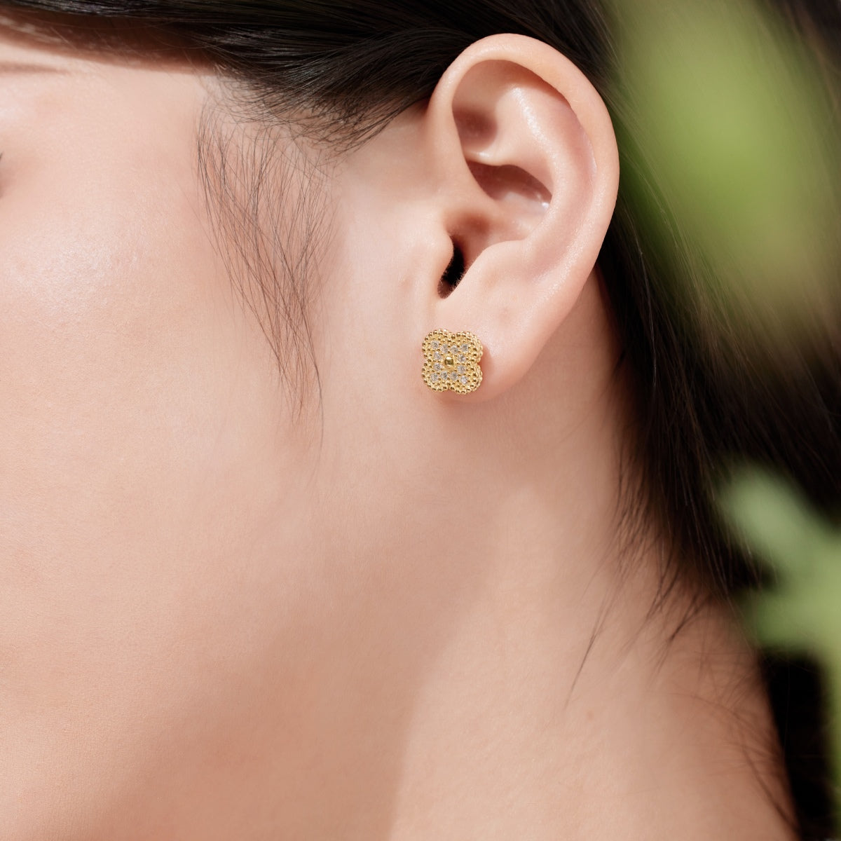 [Noble Jewelry]Four Leaf Clover Fashion Earrings