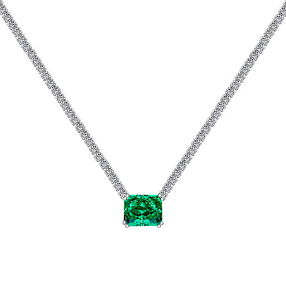 [Noble Jewelry]4.0 Carat Elegant Radiant Cut Necklace