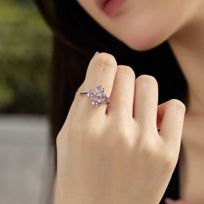 [Noble Jewelry]Four-Leaf Clover Eight-Pointed Star Ring