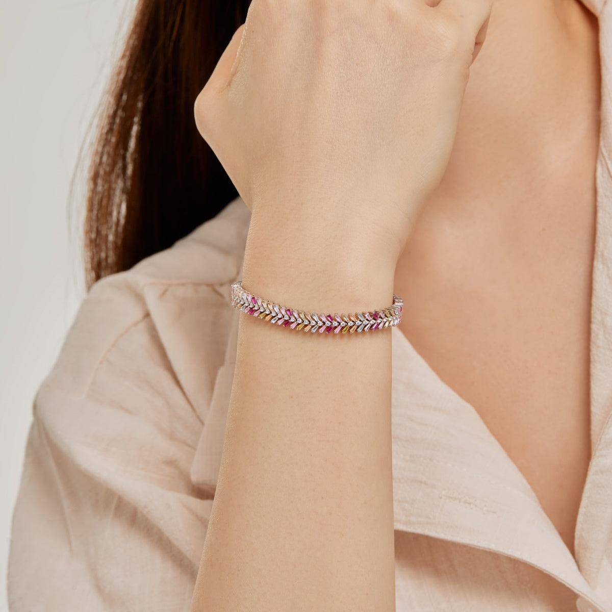 [Noble Jewelry]Dainty Radiant Emerald Cut Daily Bracelet