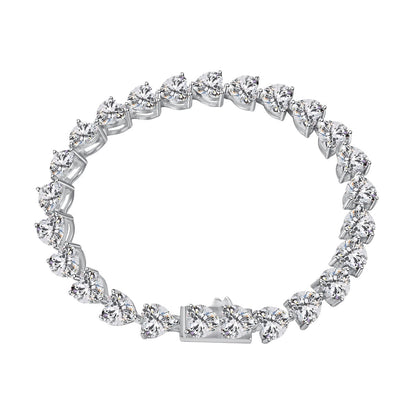 [Noble Jewelry]0.75 Carat Elegant Romantic Heart Shape Lover Bracelet