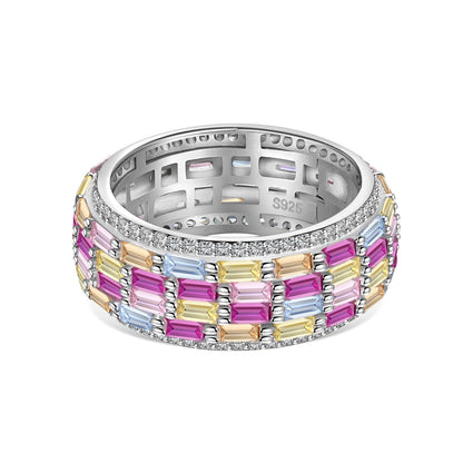 [Noble Jewelry]Radiant Colorful Radiant Cut Daily Ring