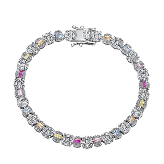 [Noble Jewelry]Dazzling Radiant Multi Cut Daily Bracelet