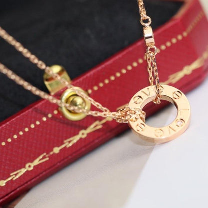 [Noble Jewelry]LOVE NECKLACE ADJUSTABLE ROSE GOLD 2 DIAMOND