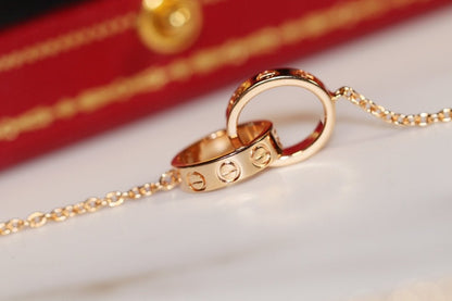 [Noble Jewelry]LOVE NECKLACE PINK GOLD AND SILVER