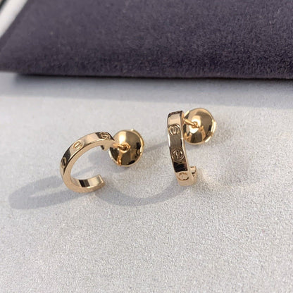 [Noble Jewelry]LOVE EARRINGS 2.65MM PINK GOLD