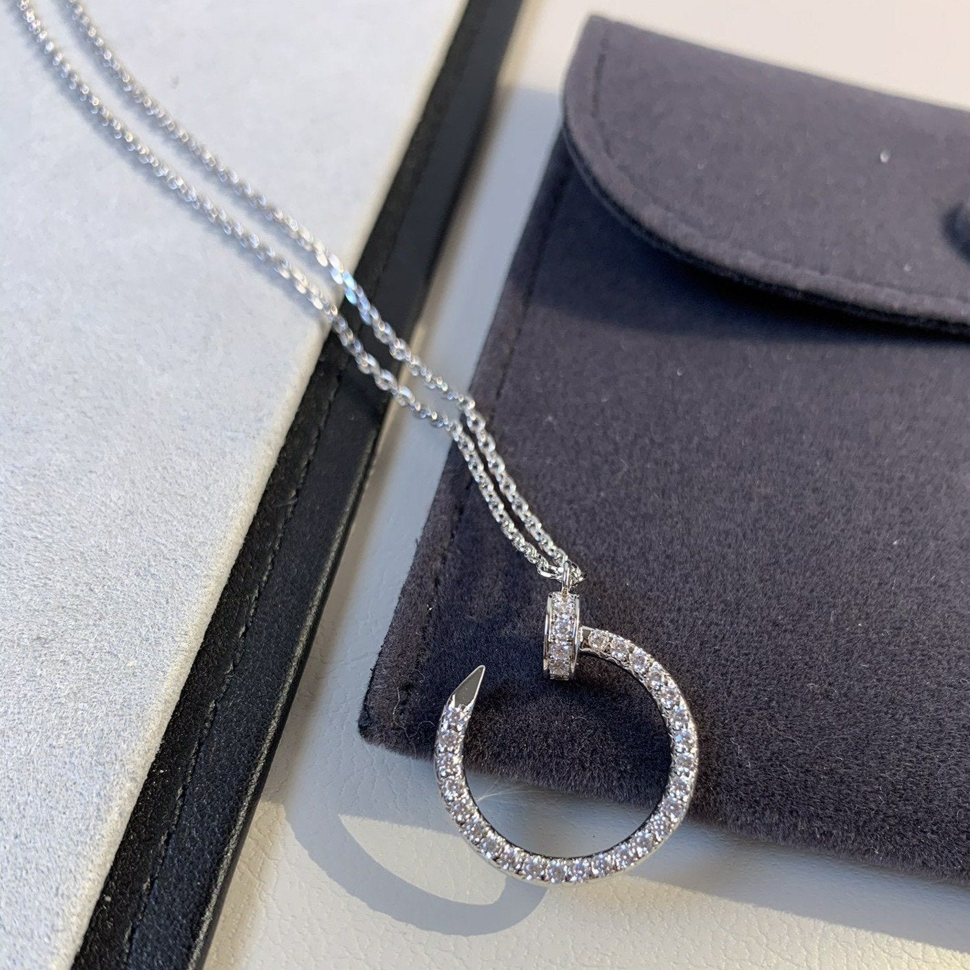 [Noble Jewelry]JUSTE NECKLACE SILVER DIAMONDS