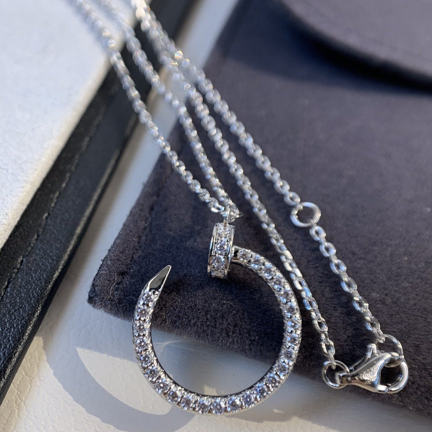 [Noble Jewelry]JUSTE NECKLACE SILVER DIAMONDS