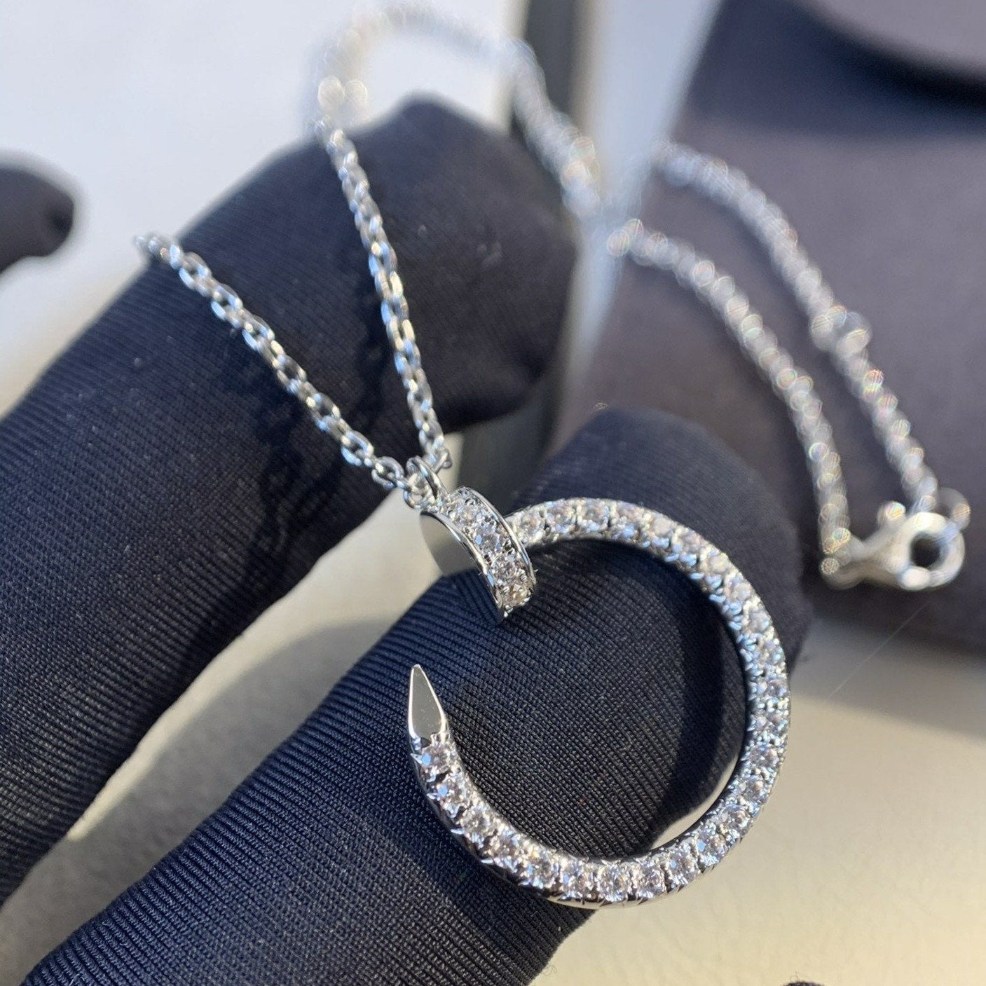 [Noble Jewelry]JUSTE NECKLACE SILVER DIAMONDS