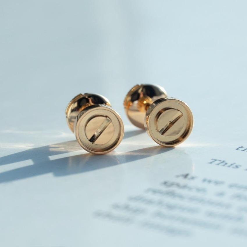 [Noble Jewelry]LOVE EARRINGS PINK GOLD 10MM