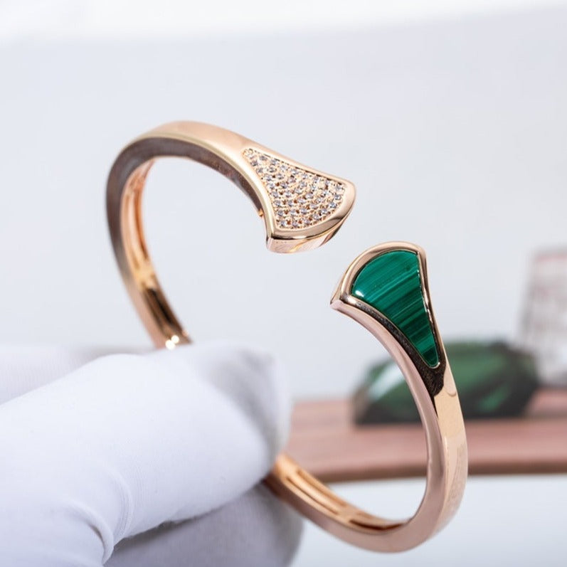 [Noble Jewelry]DREAM BRACELET OPEN MALACHITE PINK GOLD