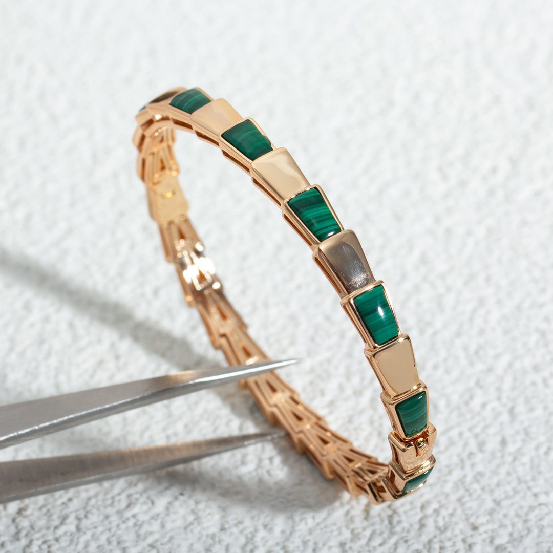 [Noble Jewelry]SERPENTI BRACELET PINK GOLD MALACHITE