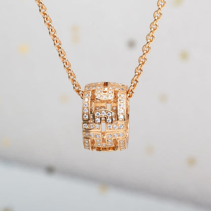 [Noble Jewelry]PARENTESI NECKLACE PINK GOLD DIAMOND