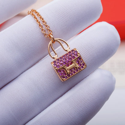 [Noble Jewelry]CONSTANCE PEDANT PURPLE DIAMOND NECKLACE