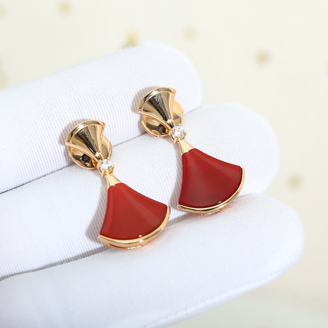 [Noble Jewelry]DREAM Carnelian PINK GOLD EARRINGS