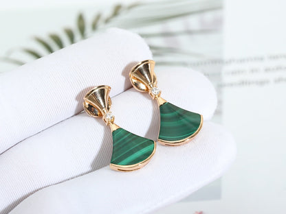 [Edler Schmuck] OHRRINGE AUS ROTGOLD „DREAM MALACHITE“