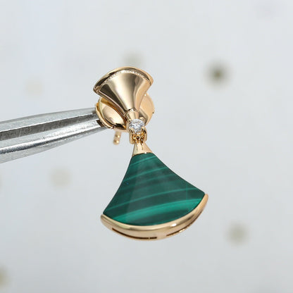 [Noble Jewelry]DREAM MALACHITE PINK GOLD EARRINGS