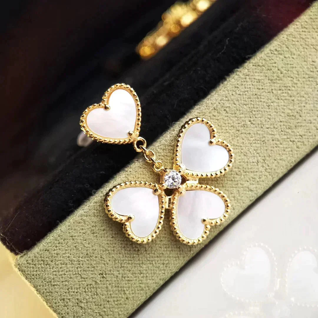 [Noble Jewelry]CLOVER SWEET WHITE MOP EARRINGS